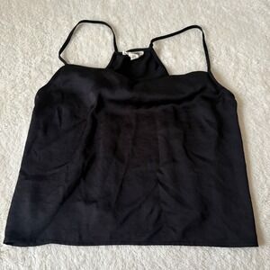 Nordstrom Open Edit Black Spaghetti Strap Cowl‎ neck Tank Top Size M Black